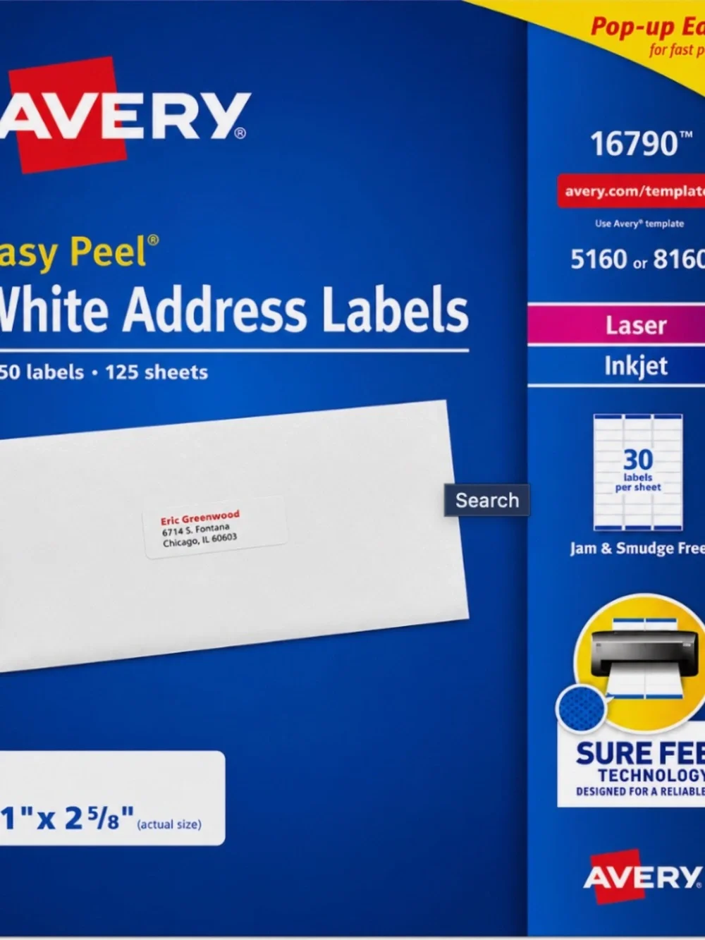Avery 16790 Easy Peel White Address Labels 1